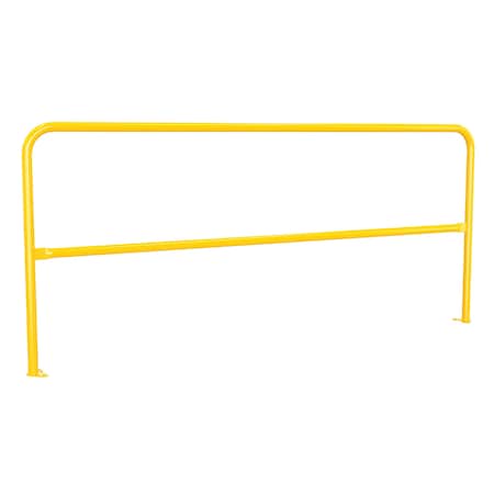 Vestil Steel Pipe Safety Railing with Welded Baseplate 8 Ft. Length Yellow VDKR-8-BP-YL